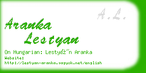 aranka lestyan business card